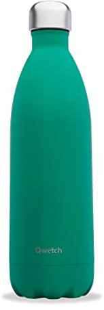 Qwetch - Bouteille Isotherme Vert Toundra 1L - Gourde Nomade Inox - 24h Froid et 12h Chaud - Etanche, Sans BPA & Réutilisable