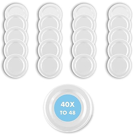 Lot de 40 couvercles de rechange TO 48 I Couvercles Twist-Off multicolores 48 mm I Pour bocaux de conservation Couvercles pour bocaux de conservation Bocaux à confiture, pots à miel, pots à épicerie