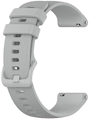 Eono Silikon Uhrenarmband Ersatzarmband, 18mm Silikon Armband Uhrenarmbänder mit Schnellverschluss für Herren Damen 18mm 20mm 22mm, Grau