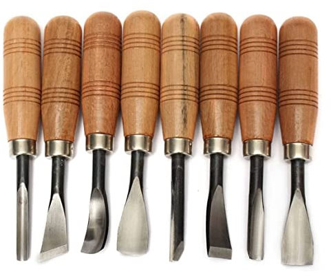 Rebanada Para Esculpir Juego De Herramientas De Talla De Madera Talla De Madera Herramienta De Cincel Manual Mano Gubias Profesionales Juego De Corte De Acero Al Carbono Para Escultura 8pcs