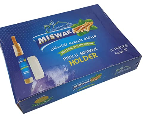 MSPURE 12 Siwak Stäbchen mit Hülle – 100 % natürliche Zahnbürste – reinigend, desinfizierend und bleichend – umweltfreundlich, biologisch abbaubar und vegan [zufrieden oder erstattet] (2 Stück)