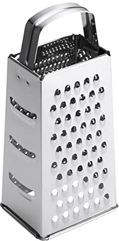 Fiskars Reibe, 4-seitig, Rostfreier Stahl, Höhe: 23 cm, Essential, Silber, 1065589, Transluzent