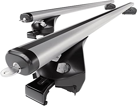 Mossa - Alu-Dachträger kompatibel mit VW Volkswagen Tiguan I SUV (2007-2016) - silbern Dachträger Dachgepäckträger - Reling 1