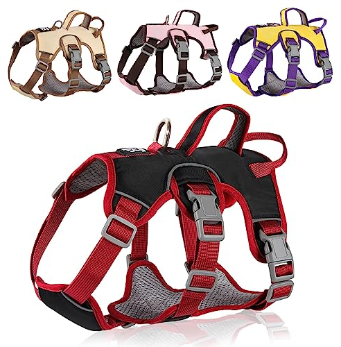 LiebeDD Hundegeschirr für Kleine Mittelgroße Grosse Hunde und Welpen, Anti Zug Geschirr Hund Sicherheitsgeschirr Ausbruchsicher Welpengeschirr No Pull Hundegeschirr Dog Harness, Schwarz, S