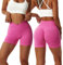 Arkim Legging Court Femme de V Taille Short Sport Cycliste Femme Anti Frottement Cuisse Legging Sport Femme Short Running Fitness Yoga Court Femme(Rose,L)