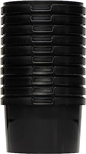 BenBow Cubo con Tapa, 0,5 l, Negro, 3 x 0,5 litros, Apto para Alimentos, Estable, hermético, antifugas, Inodoro, Recipiente de plástico vacío