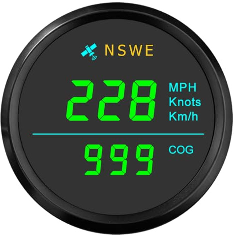 ELING 52 mm GPS-Tachometer wasserdichter Geschwindigkeitsmesser für Yachten Schiffe mit Kompass 12 V 24 Volt mit Hintergrundbeleuchtung