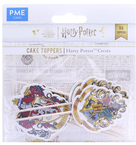 PME Harry Potter Cake Toppers, Pack of 6, Hogwarts Crests