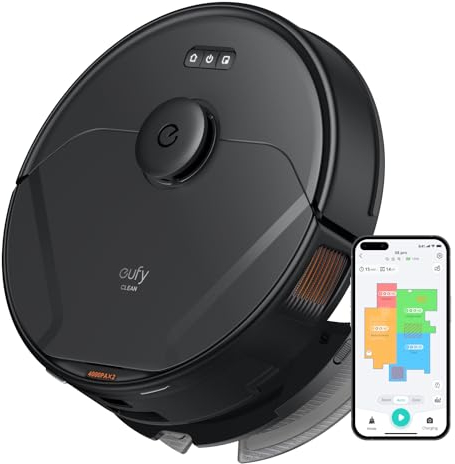 eufy Robot aspirador X8 Pro con función de limpieza, Twin-Turbine™ 2 × 4.000 Pa, cepillo de desenredado activo y navegación láser iPath™ para limpieza profunda (reacondicionado)