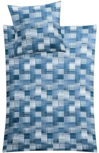 Kleine Wolke Bettwäsche Satin DANY Indigo 135 x 200 cm und 80 x 80 cm