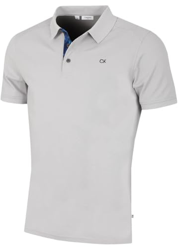 Calvin Klein Mens Campus Camo Golf Polo Shirt - Silver Camo - XL