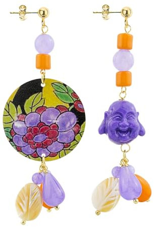 Lebole Gioielli Orecchini da Donna Mix&Match The Circle Fiore Lilla Piccolo Lilla