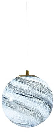 WgGUIF Pendant Lamps Modern Creative Hanging Lamps Circular Glass Planet Pattern Ceiling Light Metal Fittings Adjustable Chandelier Hanging Light Fixture Bed Room Bedside Children's Room