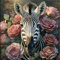 artissimo, Glasbild, 30x30cm, AG5504A, Tiere: Zebra Vintage, Bild aus Glas, Wandbild Wohnzimmer modern, Blumen und Blüten, Boho-Style