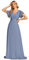 Ever-Pretty Damen Abendkleid Frau A-Linie Chiffon Brautjungfernkleid V Ausschnitt Hochzeit Schieferblau 38