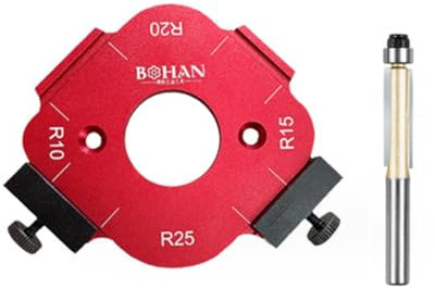 yomoe 4-In-1-Bogenwinkel-Positionierungsschablone, Fräser-Eckradius-Schablone, Eckradius-Vorrichtungsfräser-Schablone, Wiederverwendbar 30-50R