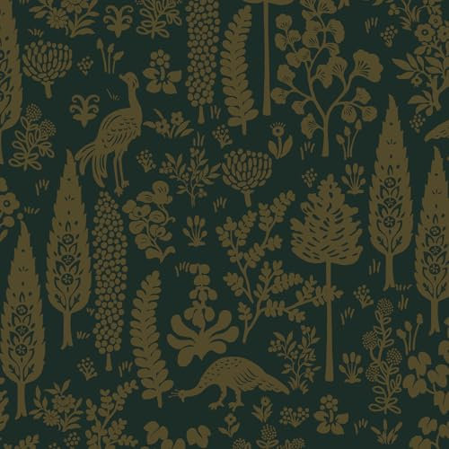 Reqfen 41CMX3M Self Adhesive Wallpaper Peacock Dark Green Trees Peel and Stick Wallpaper Vintage Plants Vinyl Film Sticky Back Plastic Roll Wallpaper for Bedroom Living Room Wall Cabinet
