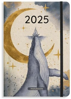 matabooks – Nachhaltiger A5 Kalender/Jahresplaner/Organizer/Terminkalender aus Graspapier – Samaya 2025 (DE/EN) (midnight)
