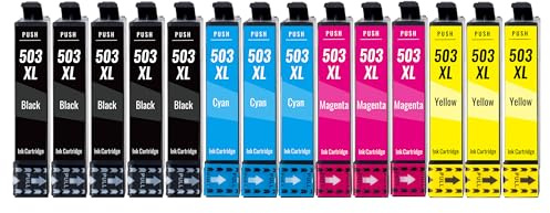 kamo 503 XL (14er-Pack) Multipack Druckerpatronen Kompatibel mit Epson 503 503XL - für Expression Home XP-5200, XP-5205, Workforce WF-2960 / WF-2960DWF, WF-2965 / WF-2965DWF