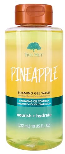 Tree Hut Pineapple Foaming Gel Wash 530 ml – Schäumendes Duschgel mit Ananas-Duft, feuchtigkeitsspendend mit Sheabutter, Avocado- & Kiwiöl, für weiche & strahlende Haut