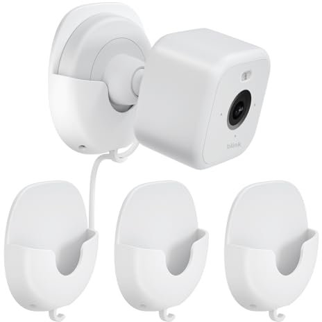 3 Pack Blink Adhesive Wall Mount Bracket for Blink Outdoor 4 /Blink Mini/Mini 2 /Blink Indoor Cameras, No Drilling No Screws Blink Camera Mount, Decorate Damage-Free, Easy to Install(White)