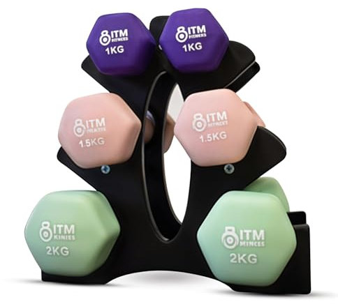 InTheMarket Neopren Hanteln Set - Rutschfeste Hex-Hanteln für Männer & Frauen, Fitnessgeräte für Zuhause, Fitnesszubehör für Krafttraining, langlebige Gewichte für alle Niveaus (9kg)