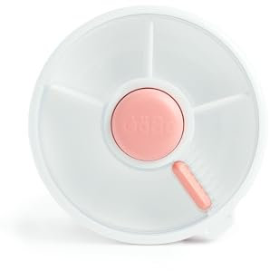 GoBe Kids Großer Snack-Spinner – wiederverwendbarer Snackbehälter mit 4 Fächern Spender & Schiebetür | BPA- und PVC-frei | spülmaschinenfest | kein Verschütten, auslaufsicher