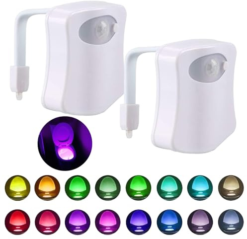 GZGRYTRC 2pcs Bathroom Toilet Lighting Fixtures, Shower Lighting Fixtures Toilet, 16 Color Automatic Dimming, Suitable for Shower Waterproofing Enhance Your Shower Experience
