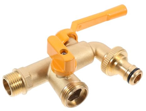 Abaodam Grifos De Exterior con Doble Salida Grifos De Latón Válvulas De Bola para Jardín y Patio