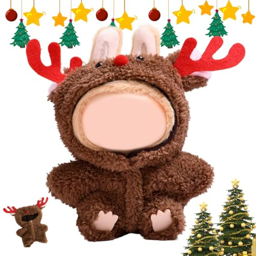 Weihnachtskleidung für 17 cm große Puppen, Bekleidung für 17cm Plüsch, Kuscheltier Kleidung Outfit nur Bekleidungs zubehör, Weihnachtskleidung für 17cm Puppen, Geschenke für Weihnachtskleidung