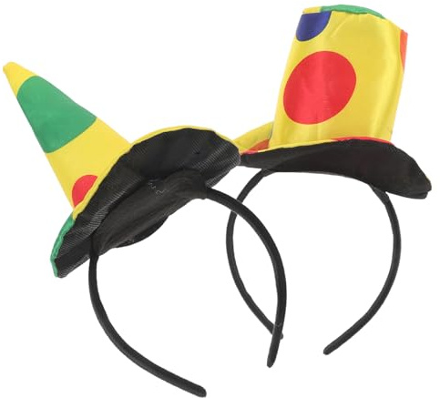 LOLIPPYY 2 Stück Clown Kopfschmuck Kinder Karneval Stirnband Clownhut Plüsch Halloween Party Zubehör