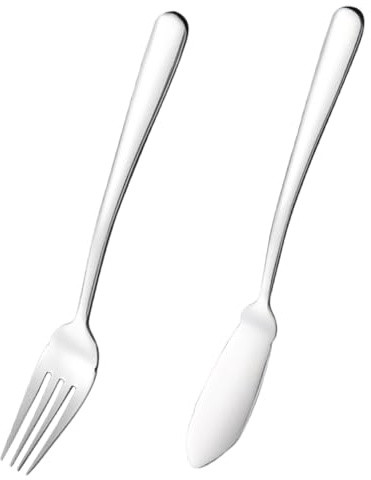 ARTIBETTER Edelstahl Fischbesteck Fischmesser Fischgabel Rostfrei Ergonomisch Hotel Restaurant Tischbesteck Langlebig und Spülmaschinenfest für Westliche Küche