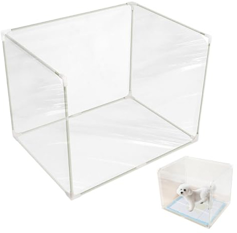TyCylKu Schutzschild für Hundetoilette | Einfach Zu Reinigender Katzenkloschutz Wandschirm - Transparente Hundetoilette mit hohen Seiten und Sichtschutz - Für Wohnung Balkon Schlafzimmer Wohnbereich
