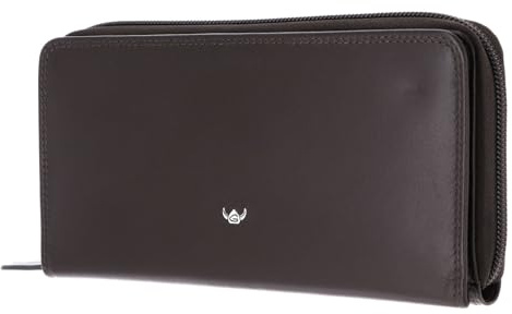 Golden Head Leder Geldbörse Polo RFID Protect RV-Damenbörse 2803 Dunkelbraun