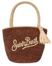 Saint Barth MC2 BORSA MARCY IN RAFFIA MARRONE A SECCHIELLO