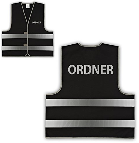 easyMesh® Signalweste Warnweste Schwarz Ordner versch. Größen (XL/XXL)