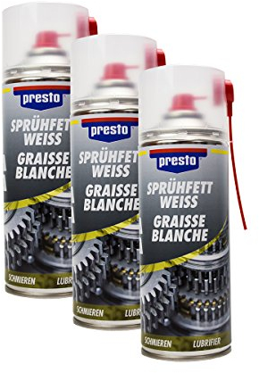 Presto 3X 306352 SPRÜHFETT WEIß SCHMIERMITTEL Metall Kunststoff 400 ml