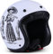 Rebel R9 Motorrad-Helm Roller-Helm, ECE Fiberglas SlimShell Tasche, L (59-60cm), Skeleton