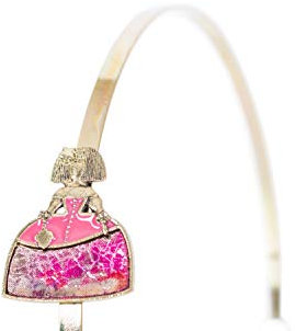 Diadema dorato con raffigurante Fucsia per Donna, ragazza E Bambina di 24joyas