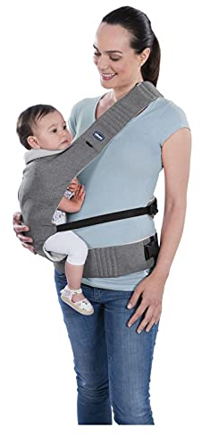 Chicco Babytrage Myamaki Complete New, ergonomisch und sicher für Babys Hüfte und Rücken, atmungsaktives 3D-Gewebe, ab Geburt bis 15 kg, grau