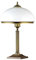 Licht-Erlebnisse XL Tischleuchte aus Metall & Glas in Messing Antik H:50cm Qualitätsprodukt EU E27 Jugendstil für Wohnzimmer Schlafzimmer Nachttisch Lampe