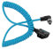 KONDOR BLUE | Coiled D-Tap to Locking DC 2.1mm Right Angle Cable | 16-32 Length, Right-Angle Locking Connector, Ultra-Durable, & Nylon Braided with Reinforced Connectors | Blue