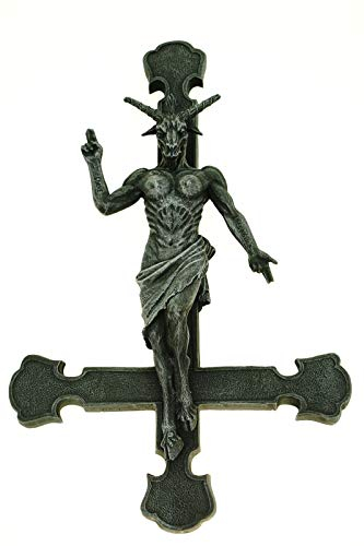 Lulizzie Baphomet am Petruskreuz zum hängen 30 cm Sensenmann Gothic Totenschädel Figur Wandbild