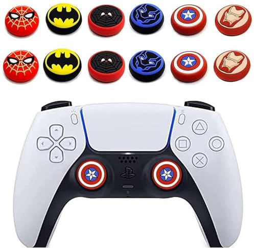 Dualsense, 12 coperture analogiche per joystick per joystick per controller wireless, fantastica copertura antiscivolo in silicone per PS5/PS4/Xbox one/360/Nintendo Switch PRO