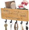 Porte-Clef Mural Gravé Personnalisé pour Clés et Lettres - Petit Organiseur en Bambou pour Mur, Fixation Murale pour Entrée, Couloir, Bureau (Home Sweet Home)