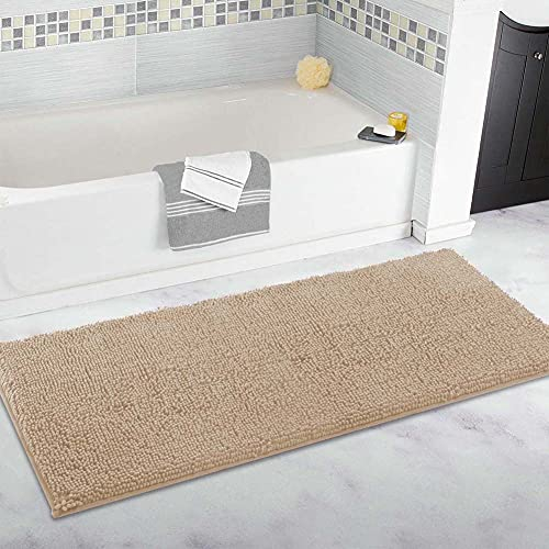 Extra großer Badezimmerteppich, lang, 70 x 140 cm, ultraweiche Chenille-Teppiche, rutschfest und wasserabsorbierend, Badewannen-Bodenmatte, Läufer für Badezimmer, Schlafzimmer, Küche