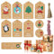 Geschenkanhänger für Weihnachten,100 Stück Xmas Braun Kraftpapier Etiketten Anhänger Christmas Tags mit Jute Schnur für das Dekorieren von Weihnachtsbaum,Handgemachte Arbeit