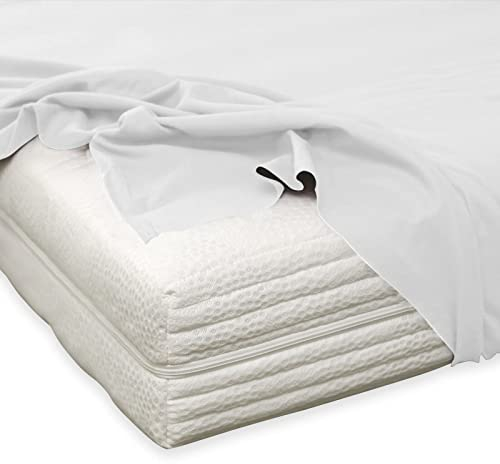 TRAUMSCHLAF kuschelig weiches Feinbiber Haustuch Bettlaken aus 100% Baumwolle ohne Spanngummi in weiteren Farben, Größen 220x260 cm Weiss