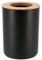 TENDANCE Poubelle de salle de bain 5L Noir avec couvercle Bambou