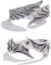 U-M Trendy Engel Dämon Ringe Unisex Einfacher Flügel für Liebhaber Paar Set Freundschaft Hochzeit Verlobung Offene Ringe Nützlich und praktisch